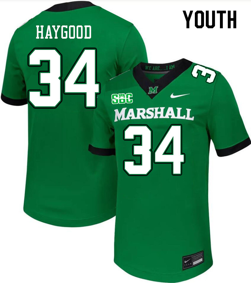 Youth #34 Mathis Haygood Marshall Thundering Herd SBC Conference College Football Jerseys Stitched-G